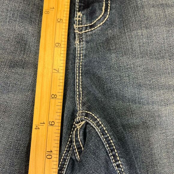 Earl Jeans Women 10 Slim Boot Medium Wash Embroidered Rhinestone Flap Pocket - Picture 8 of 9